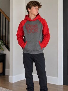 Reebok Red & Gray Boys' Logo Pullover Hoodie